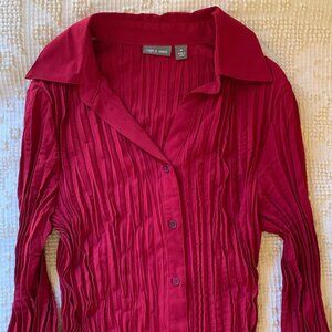 Apt. 9 Red Stretch Button Down Shirt Size M